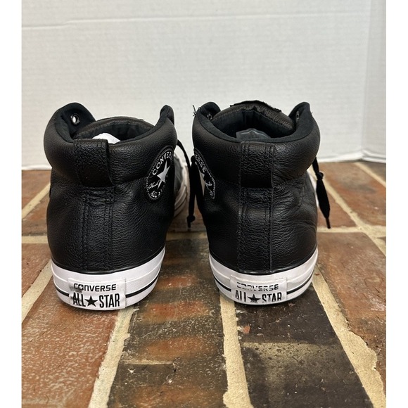 Converse Chuck Taylor All Star High Street Mid-Top Black Leather Sneakers Men 13 - Picture 6 of 8
